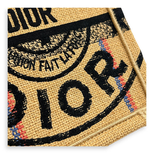 Book Tote Top Handle Bag Small Brown in Jute