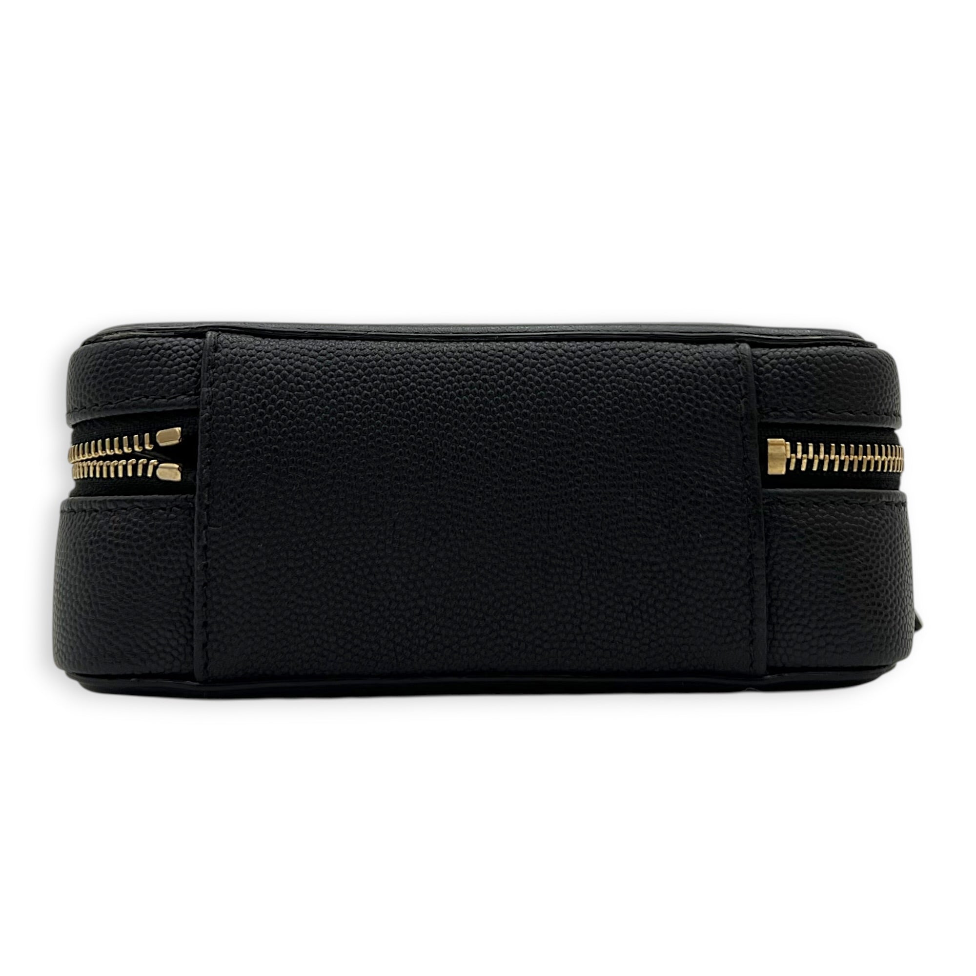 Filigree Shoulder Bag Black in Caviar Leather, Gold hardware