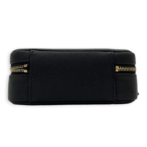 Filigree Shoulder Bag Black in Caviar Leather, Gold hardware