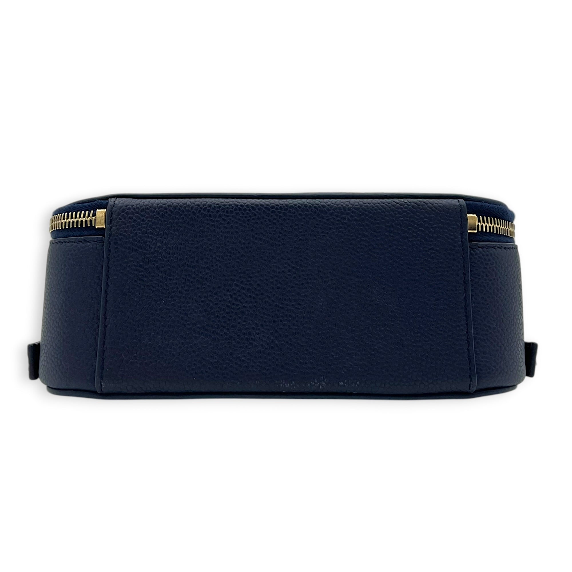 Chic Affinity Top Handle Bag Blue in Caviar Leather, Gold hardware