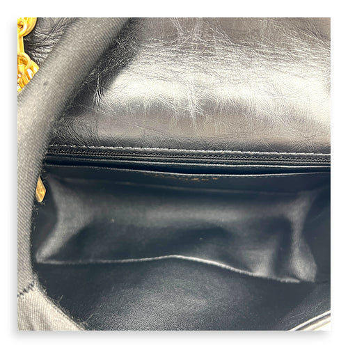 2.55 Shoulder Bag Small Black in Calfskin, Gold hardware