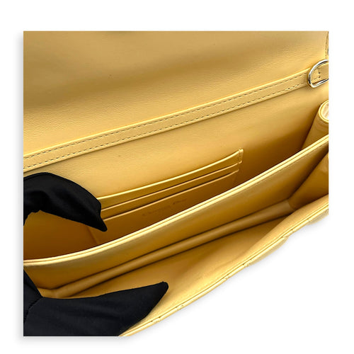 My Dior Metallic Yellow Shoulder Bag in Lambskin, Silver hardware