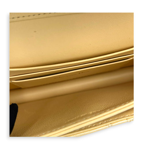 My Dior Metallic Yellow Shoulder Bag in Lambskin, Silver hardware