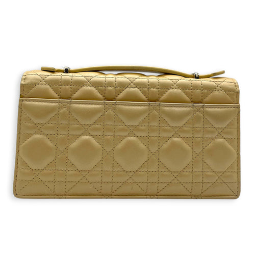 My Dior Metallic Yellow Shoulder Bag in Lambskin, Silver hardware