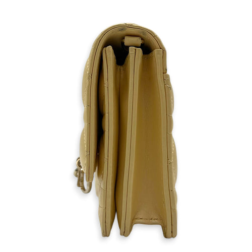 My Dior Metallic Yellow Shoulder Bag in Lambskin, Silver hardware