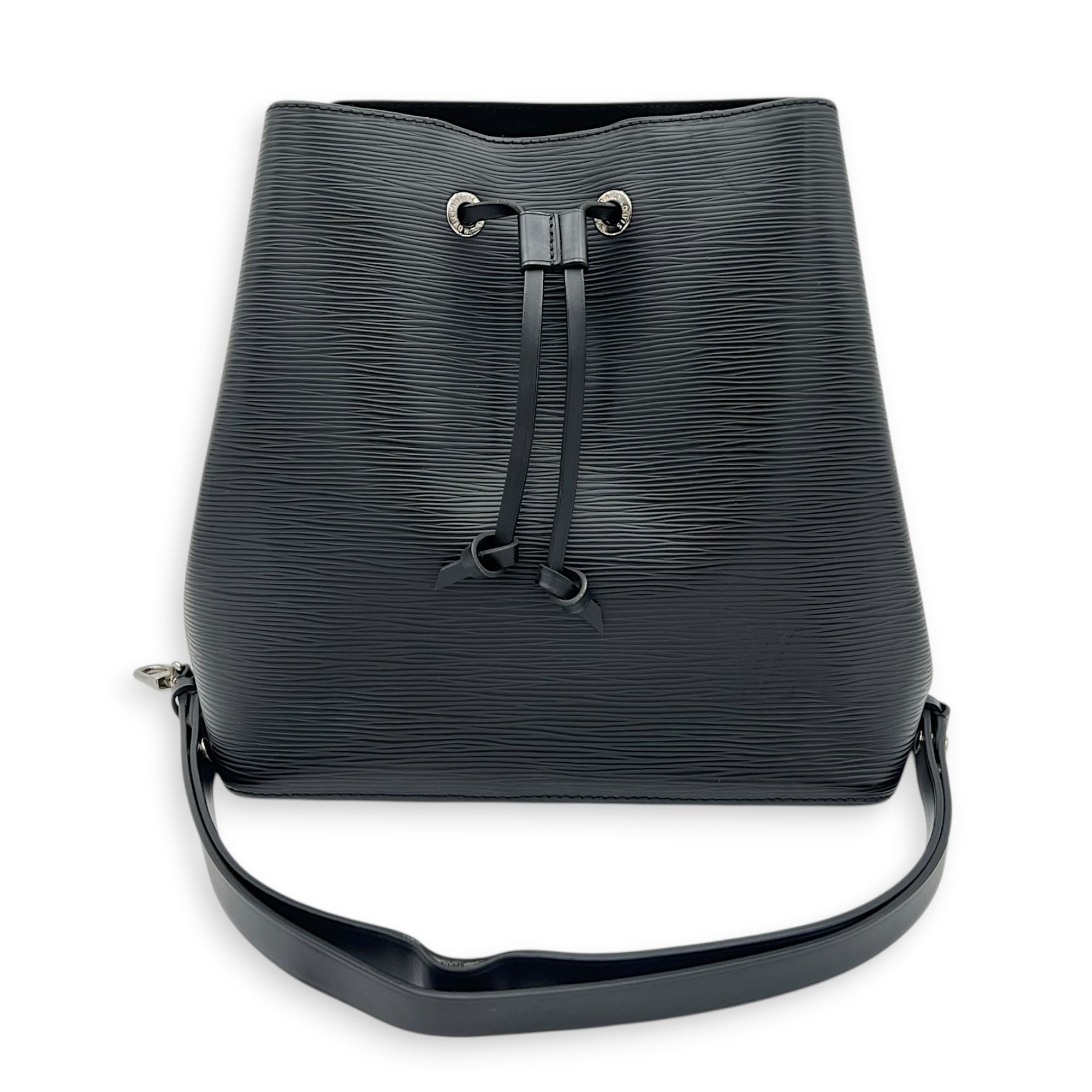 NeoNoe Bucket Bag Black in Epi Leather, Silver hardware
