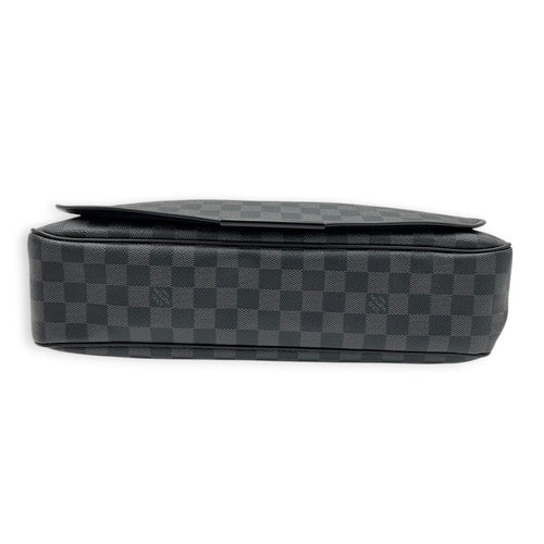 Daniel Shoulder Bag Black in Coated Canvas, Silver hardware