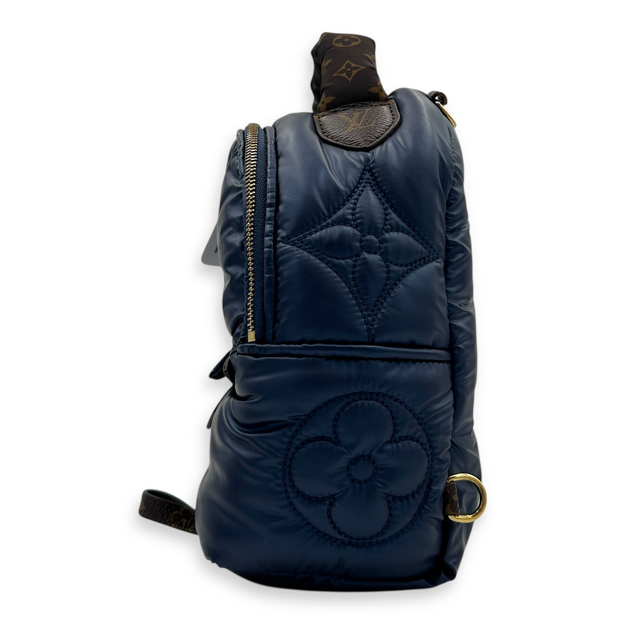 Palm Springs Pillow Black Backpack in Nylon, Gold hardware