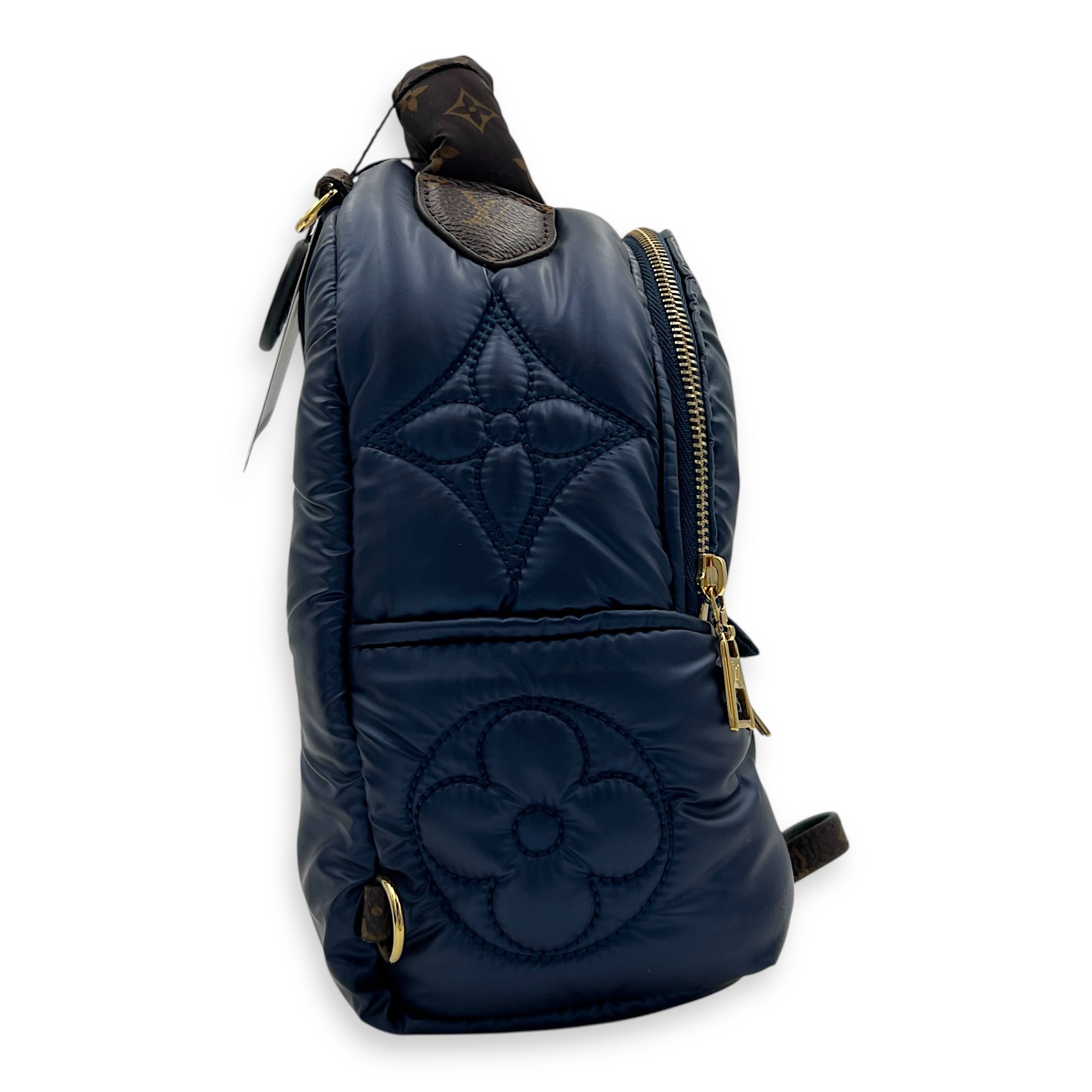 Palm Springs Pillow Black Backpack in Nylon, Gold hardware