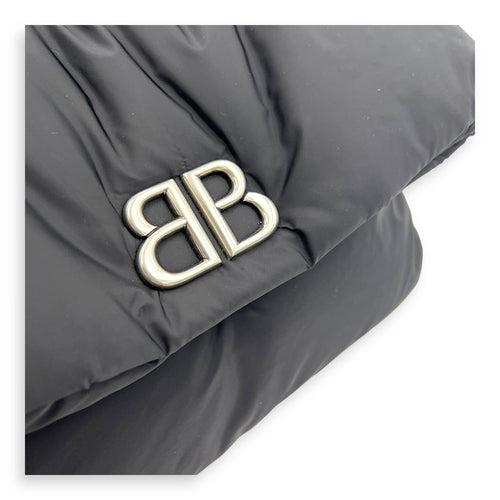 Monaco Shoulder Bag Black in Nylon, Silver hardware