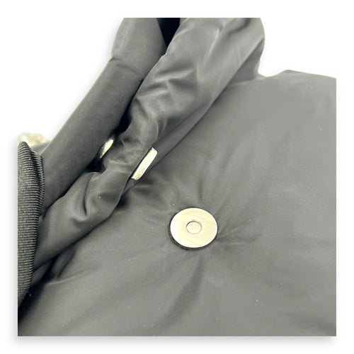 Monaco Shoulder Bag Black in Nylon, Silver hardware