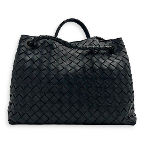 Andiamo Top Handle Bag Medium Black in Nappa Leather, Gold hardware
