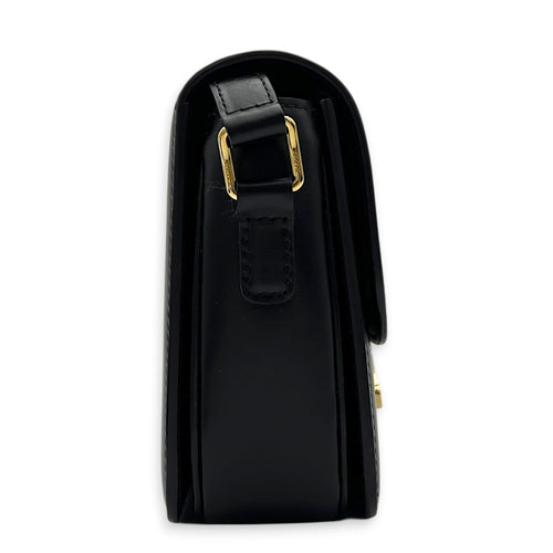 Triomphe Shoulder Bag Black in Calfskin, Gold hardware