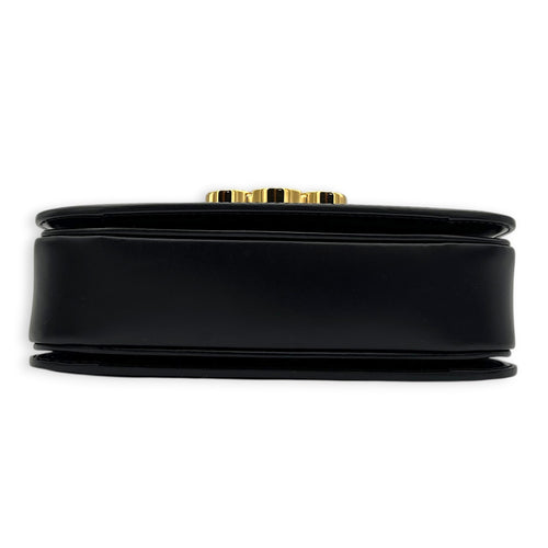 Triomphe Shoulder Bag Black in Calfskin, Gold hardware