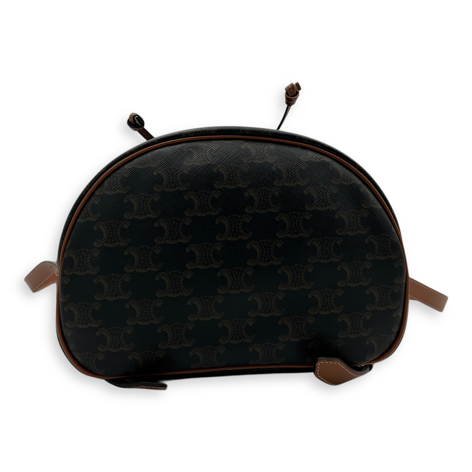 Folco Backpack Brown in Monogram Coated Canvas, Gold hardware