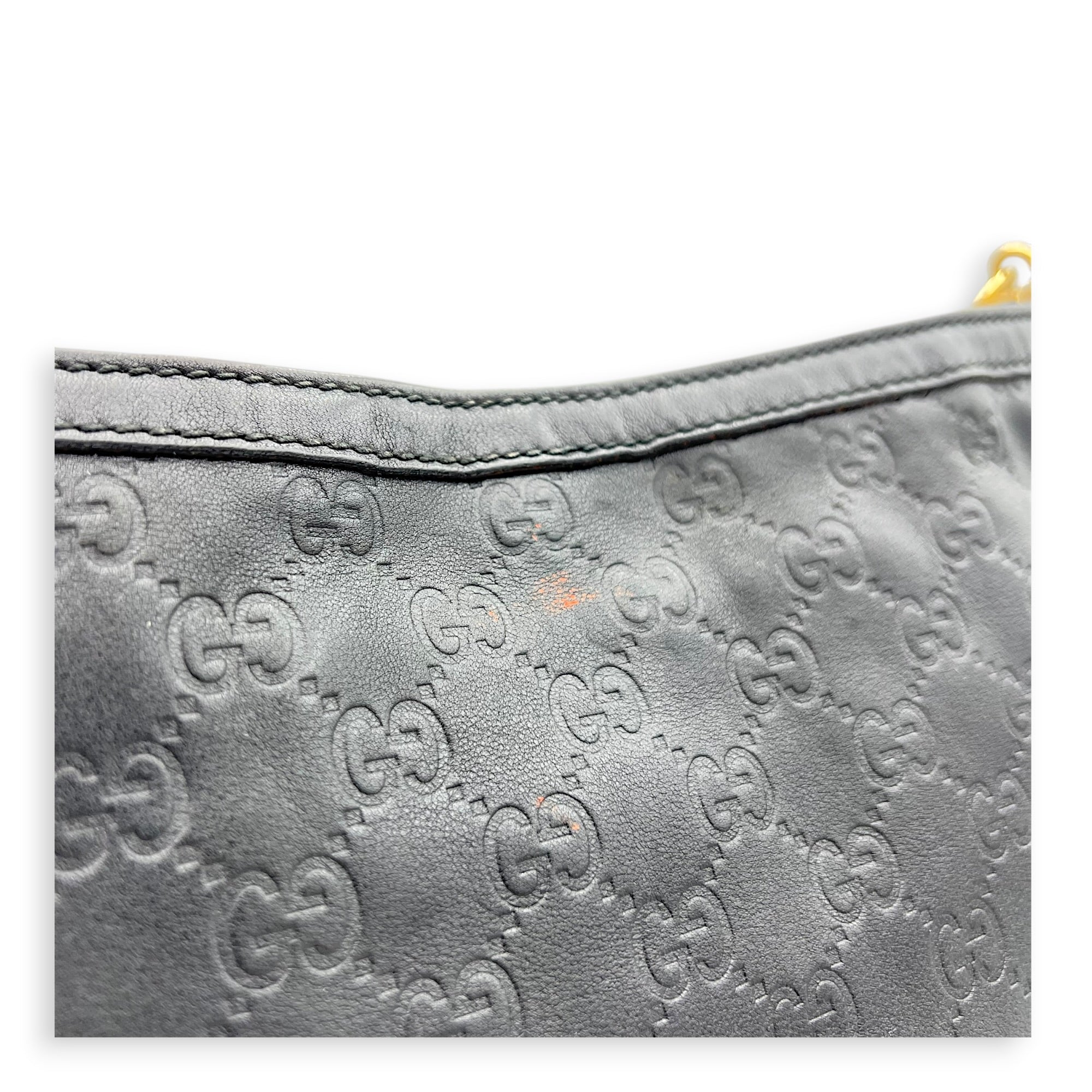 Britt Shoulder Bag Black in Calfskin, Gold hardware