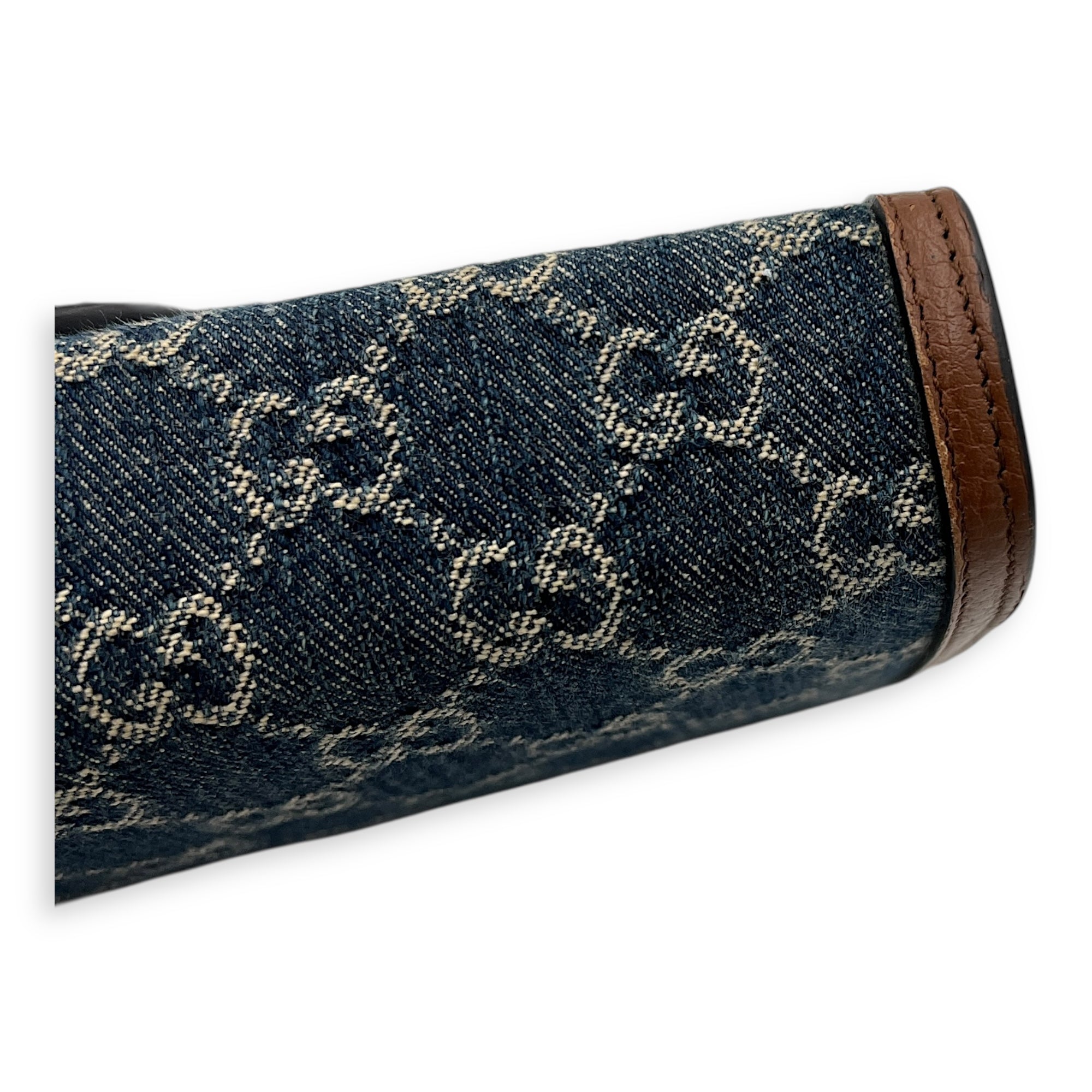 Dionysus Wallet On Chain Blue in Denim, Silver hardware