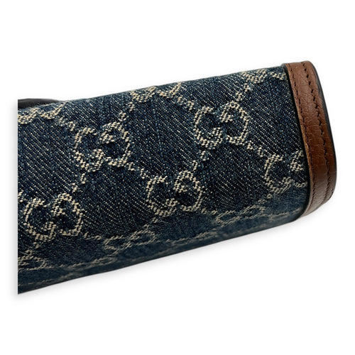 Dionysus Wallet On Chain Blue in Denim, Silver hardware