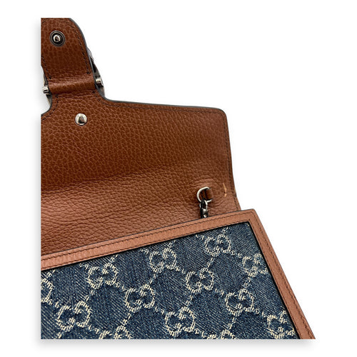 Dionysus Wallet On Chain Blue in Denim, Silver hardware