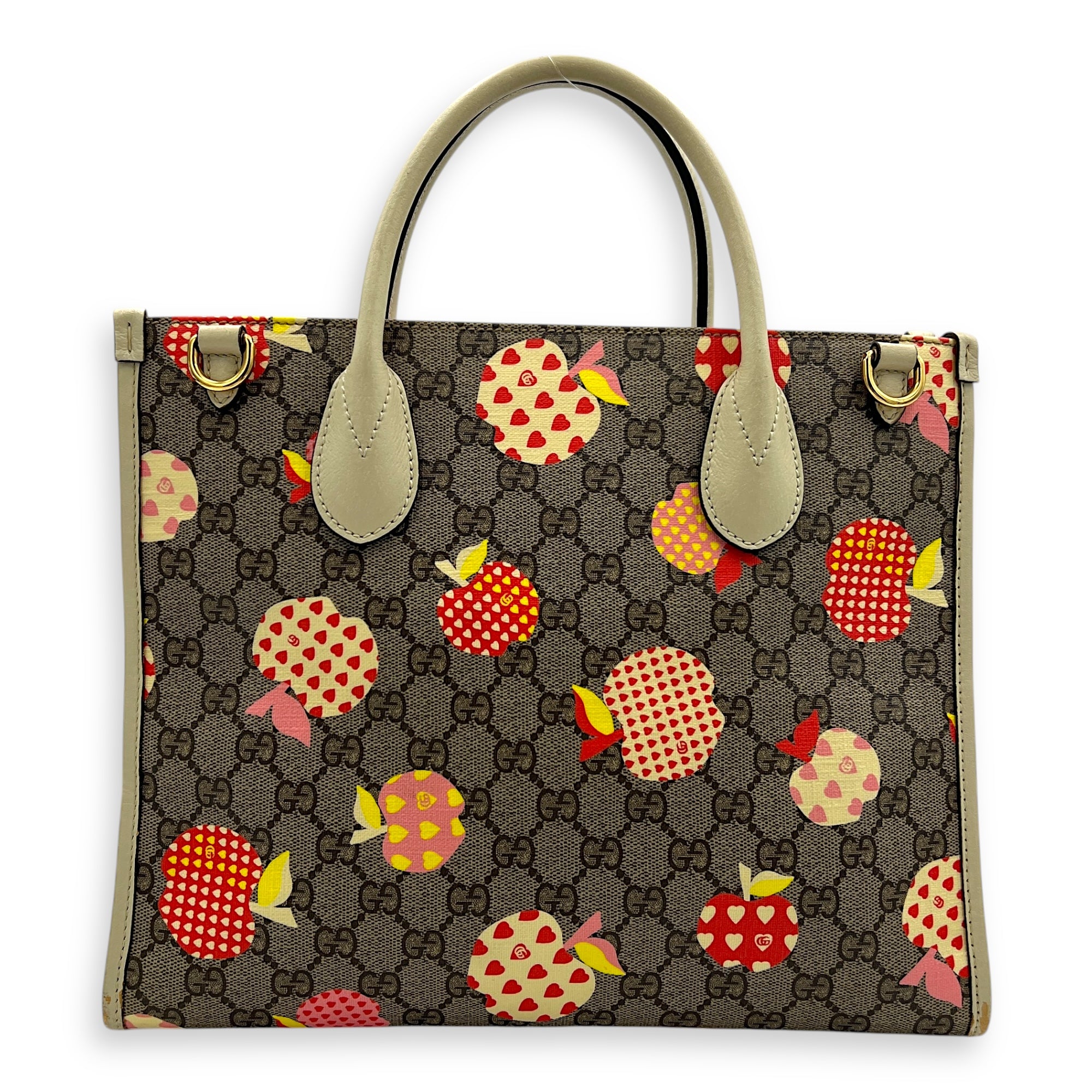 GG Interlocking Apple Tote Bag Multi-colour in Coated Canvas, Gold hardware
