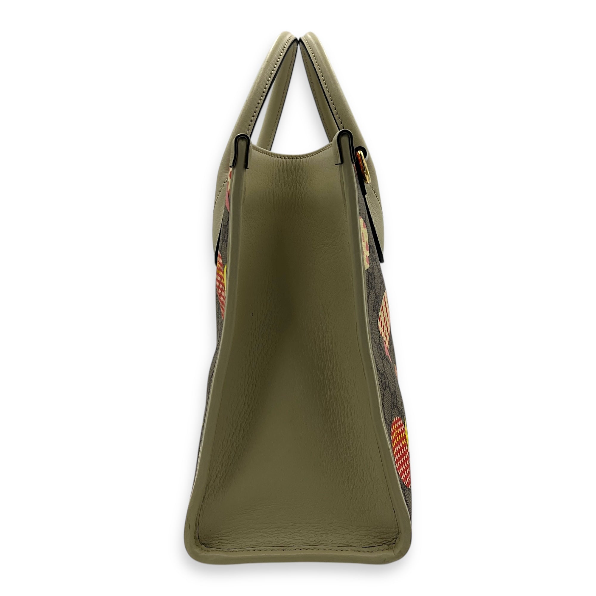 GG Interlocking Apple Tote Bag Multi-colour in Coated Canvas, Gold hardware
