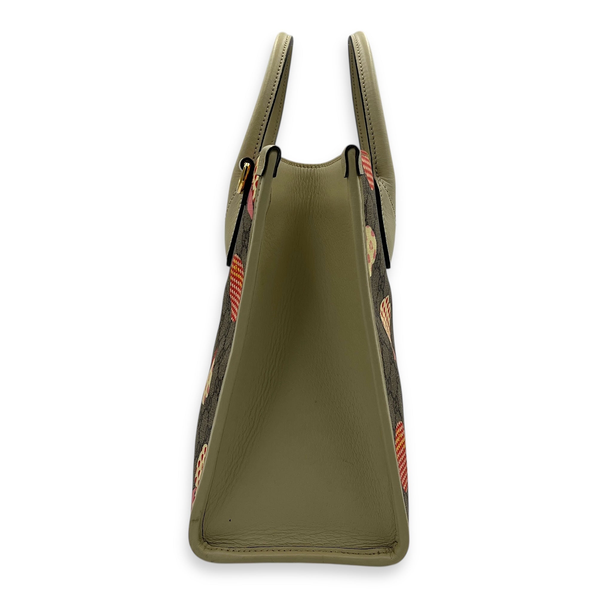 GG Interlocking Apple Tote Bag Multi-colour in Coated Canvas, Gold hardware