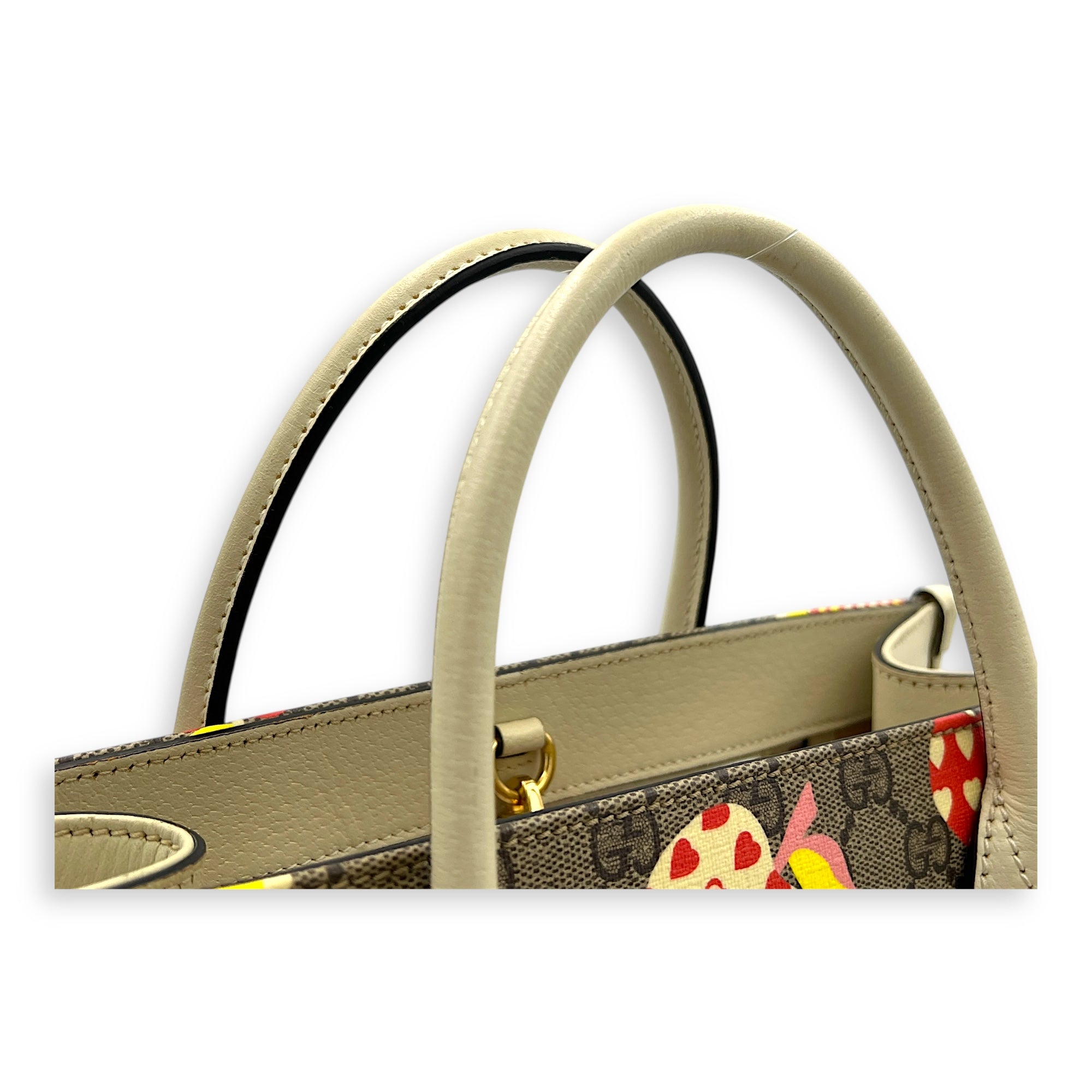GG Interlocking Apple Tote Bag Multi-colour in Coated Canvas, Gold hardware