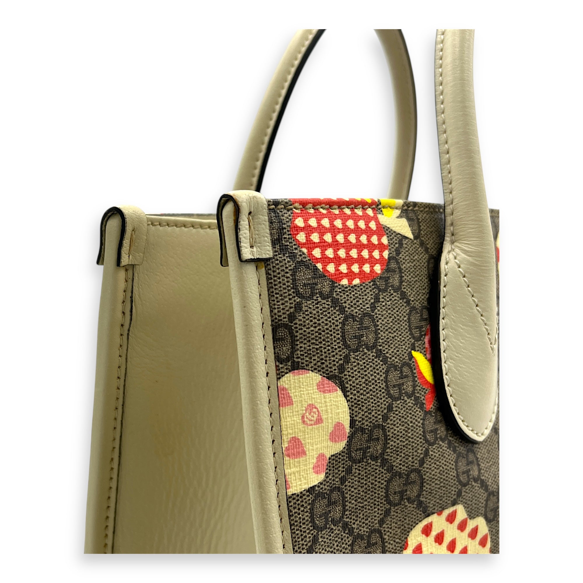 GG Interlocking Apple Tote Bag Multi-colour in Coated Canvas, Gold hardware