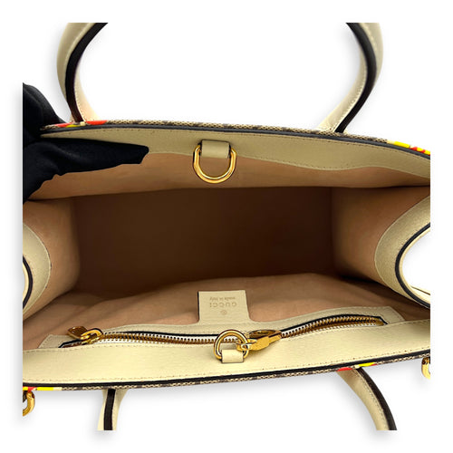 GG Interlocking Apple Tote Bag Multi-colour in Coated Canvas, Gold hardware