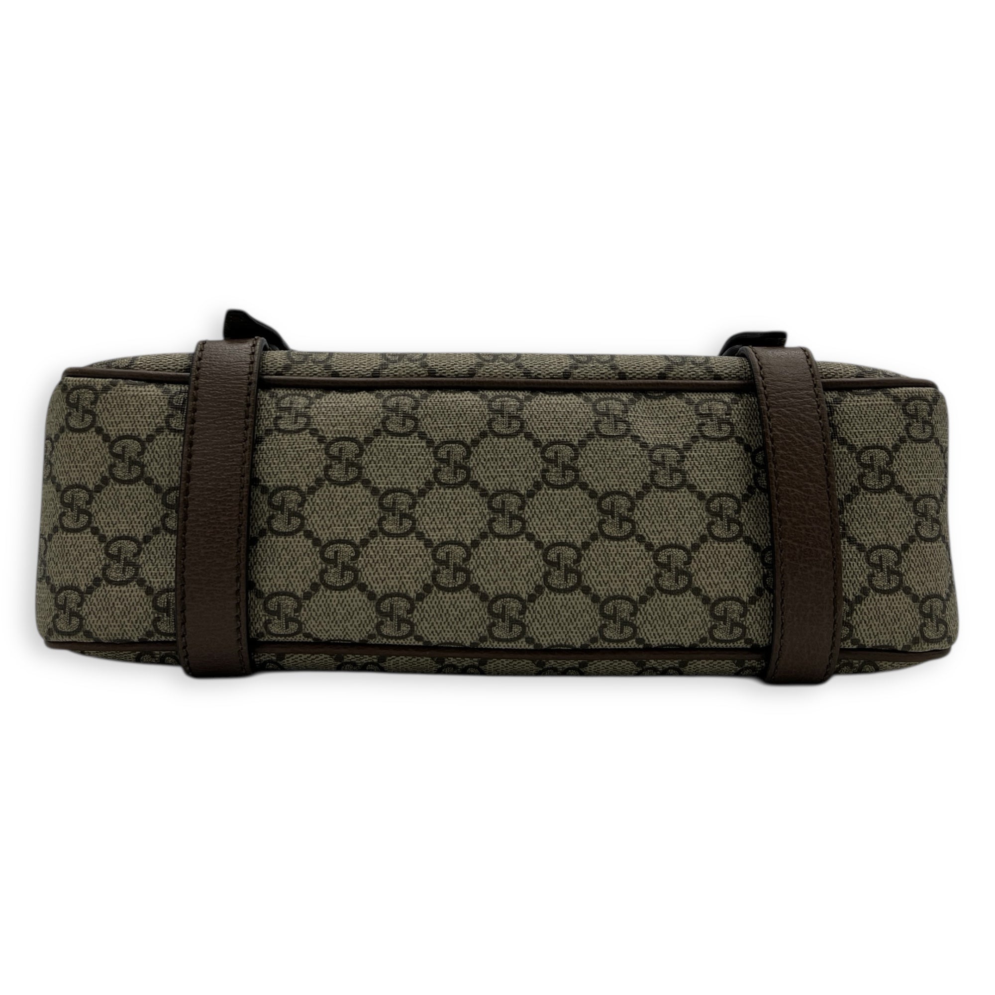 GG Supreme Messenger Brown in Coated Canvas, Silver hardware