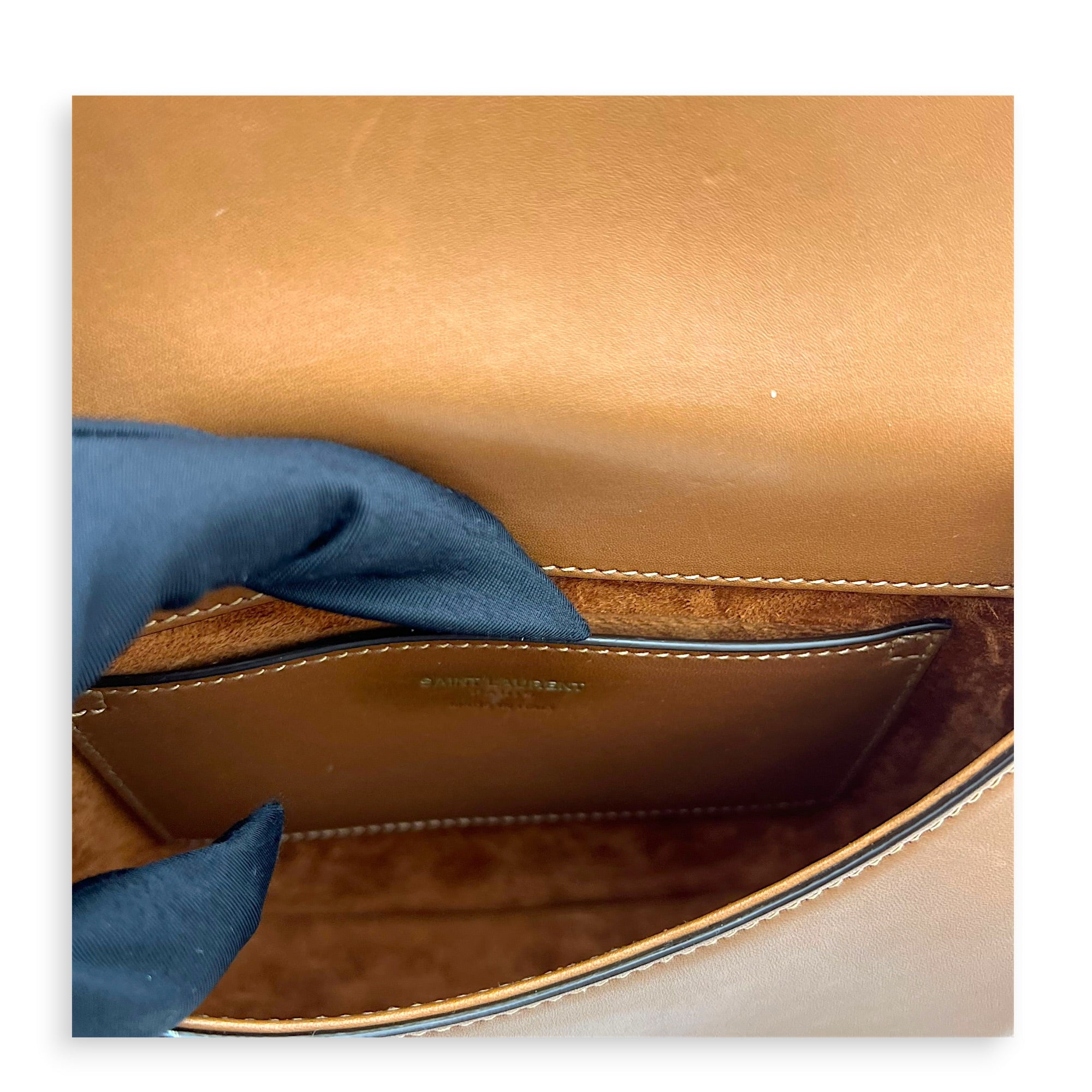Voltaire Mini Brown Top Handle Bag in Calfskin, Gold hardware