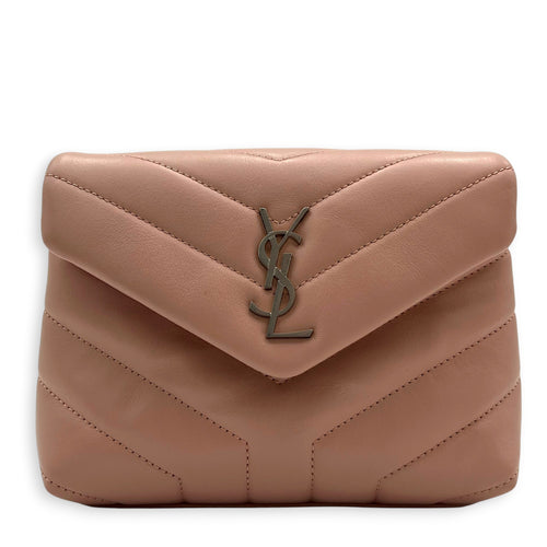 Loulou Toy Pink Shoulder Bag in Calfskin, Silver hardware