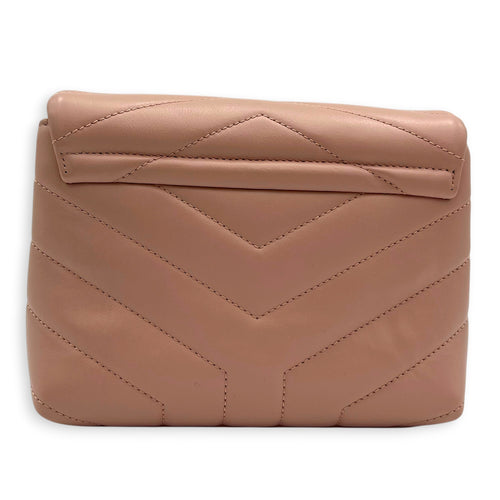 Loulou Toy Pink Shoulder Bag in Calfskin, Silver hardware
