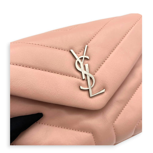 Loulou Toy Pink Shoulder Bag in Calfskin, Silver hardware