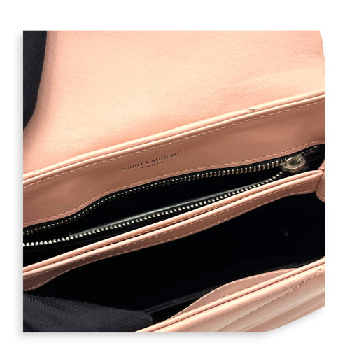 Loulou Toy Pink Shoulder Bag in Calfskin, Silver hardware