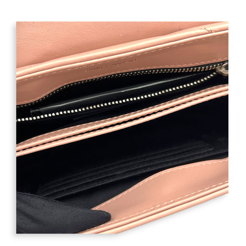 Loulou Toy Pink Shoulder Bag in Calfskin, Silver hardware