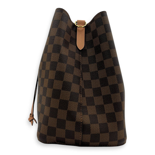 NeoNoe Bucket Bag MM Brown in Coated Canvas, Gold hardware