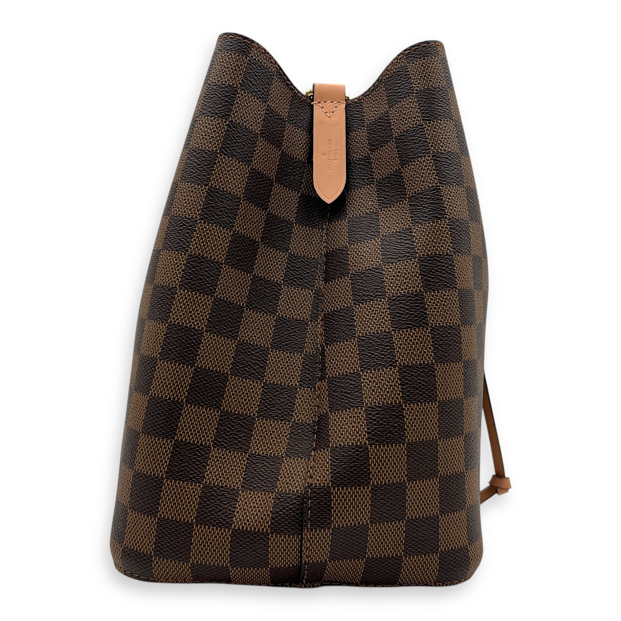 NeoNoe Bucket Bag MM Brown in Coated Canvas, Gold hardware