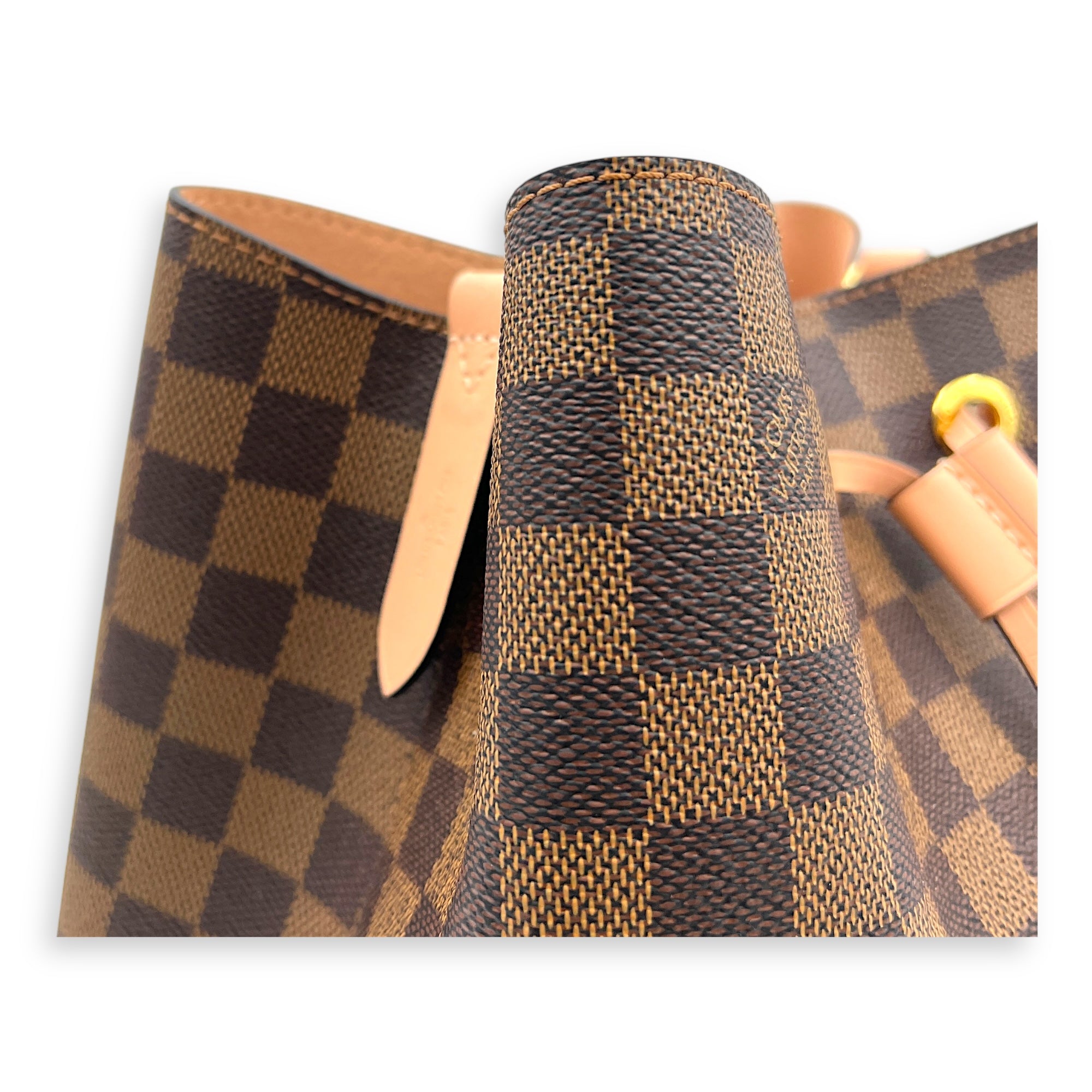 NeoNoe Bucket Bag MM Brown in Coated Canvas, Gold hardware