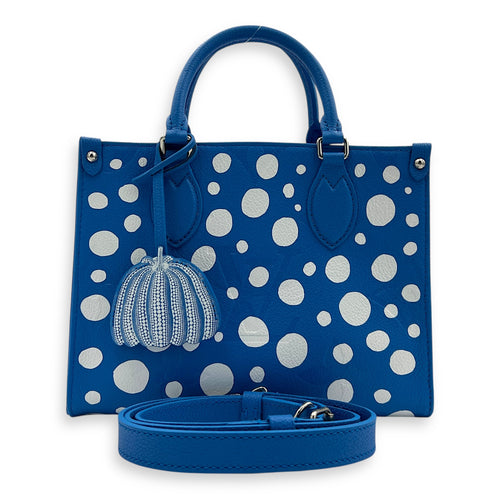 OnTheGo Top Handle Bag Blue in Calfskin, Silver hardware