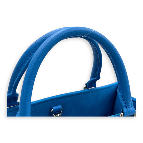 OnTheGo Top Handle Bag Blue in Calfskin, Silver hardware