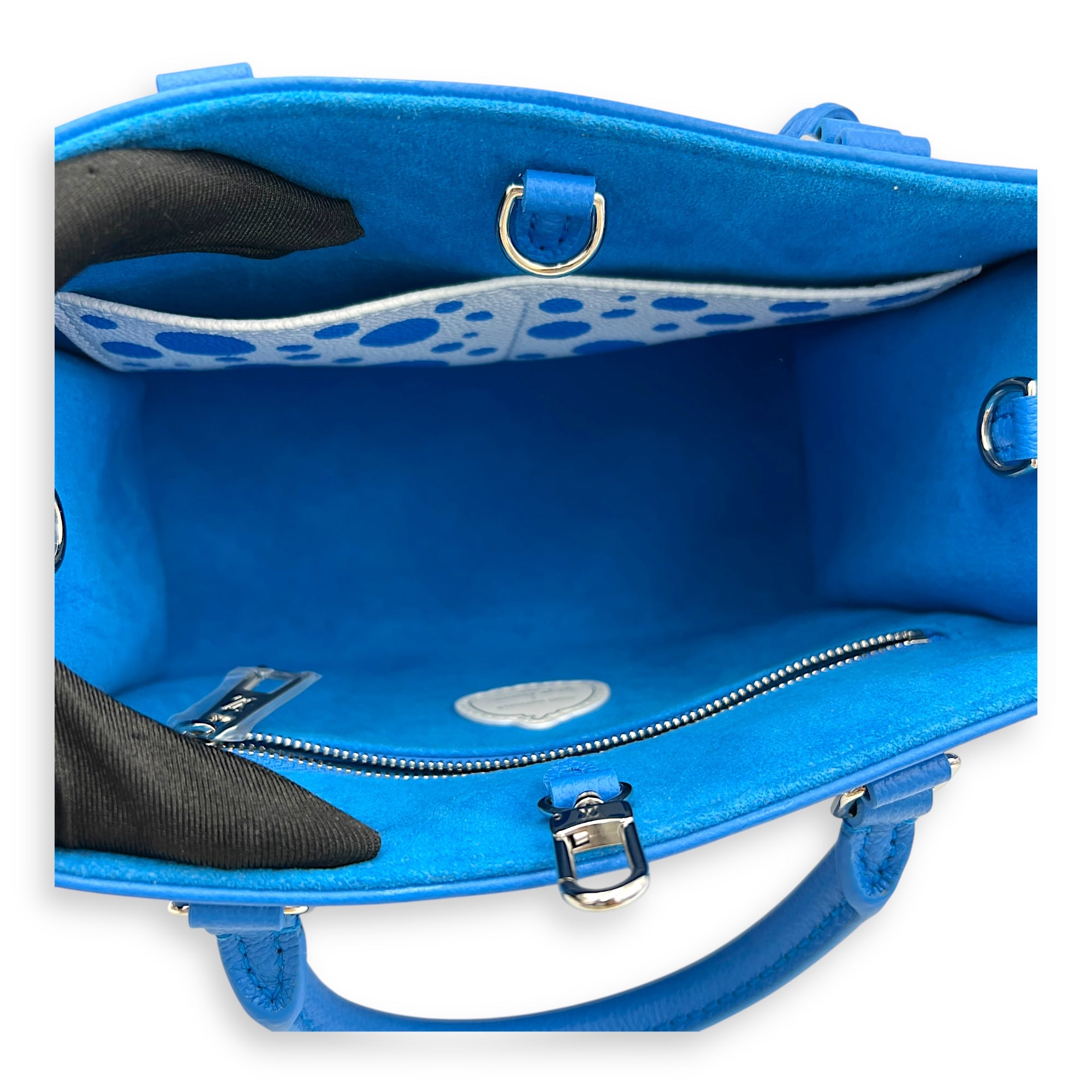 OnTheGo Top Handle Bag Blue in Calfskin, Silver hardware