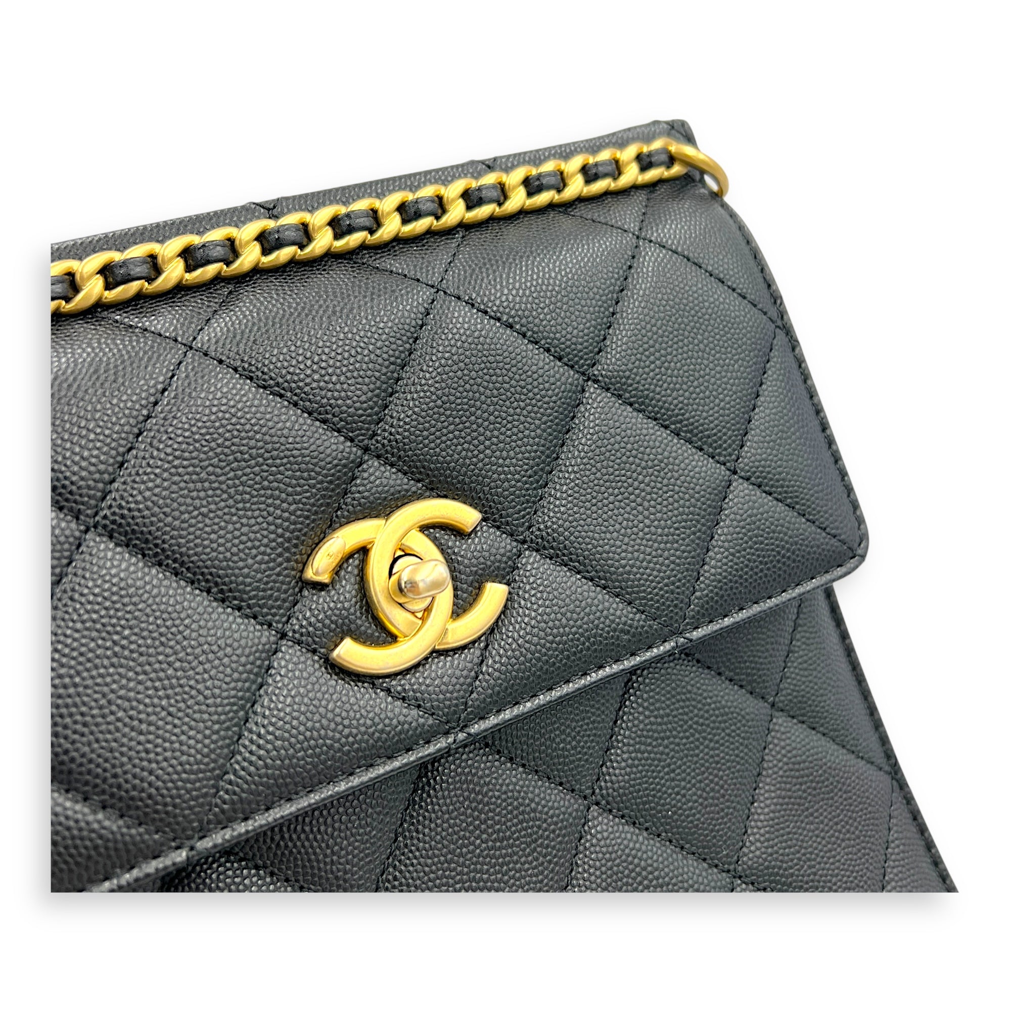 23A Backpack in Caviar Leather, Gold hardware