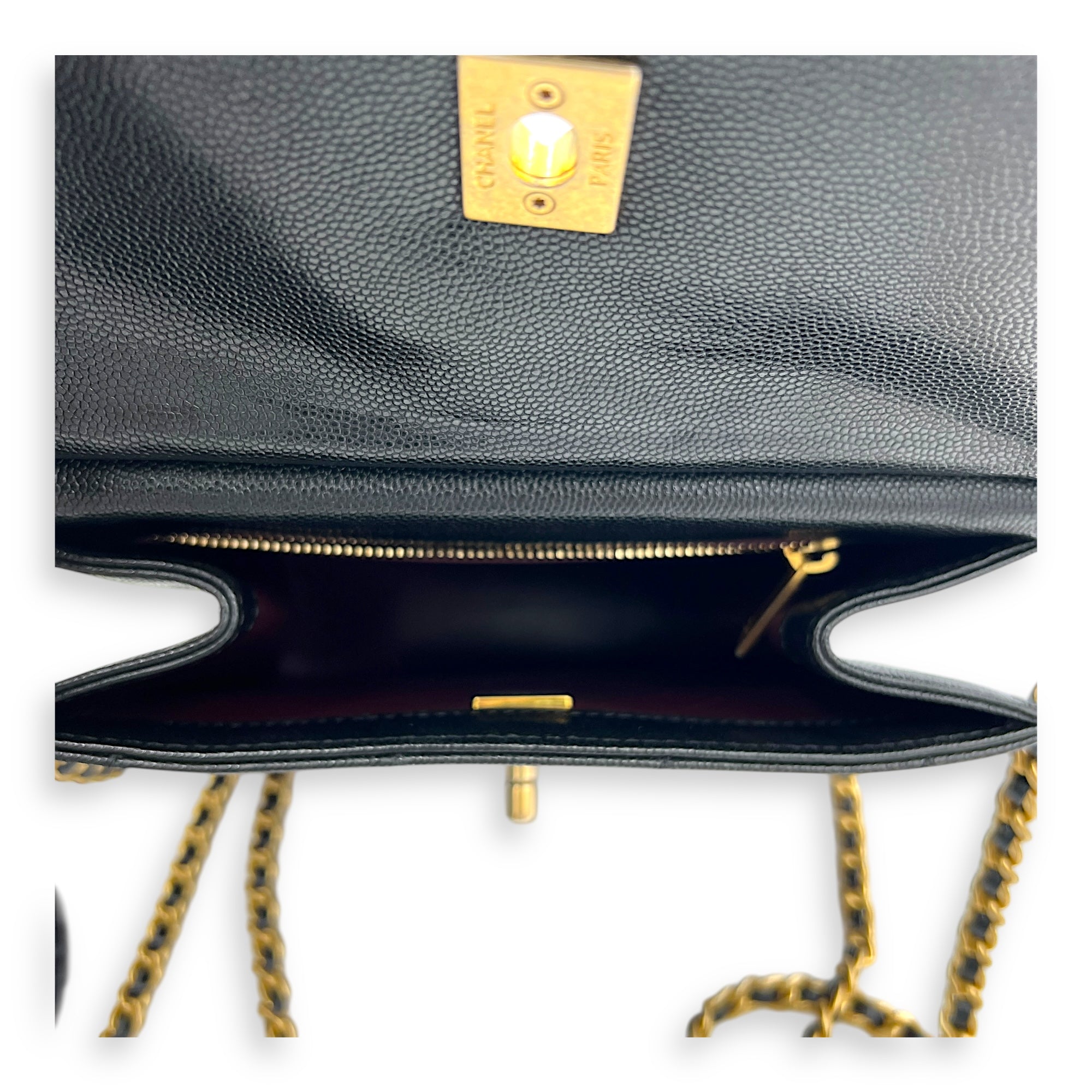 23A Backpack in Caviar Leather, Gold hardware