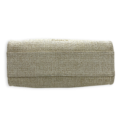 Deauville Tote Bag White in Canvas, Gold hardware