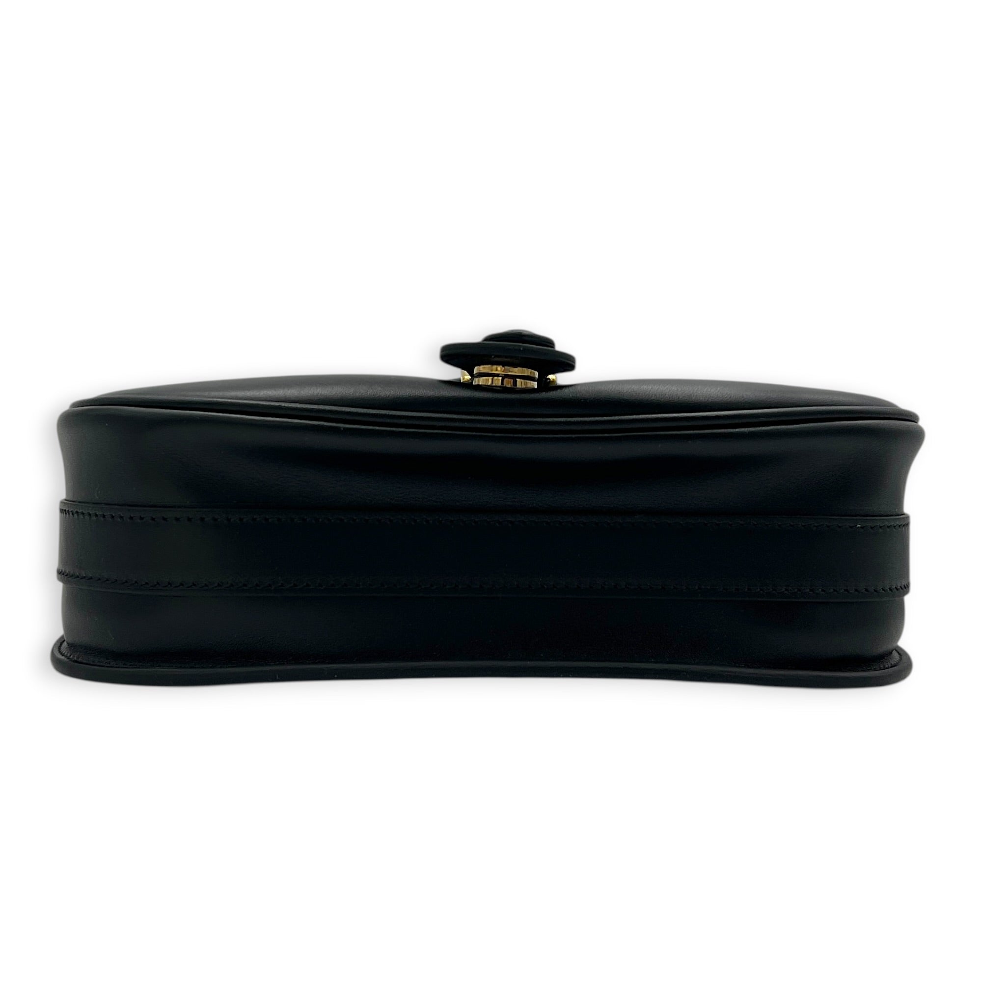 Bobby Shoulder Bag Black in Calfskin, Gold hardware