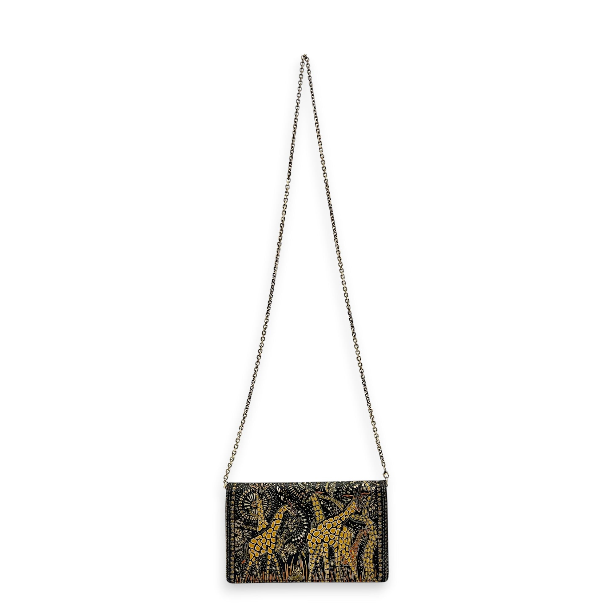 Girrafe CHIURI CRUISE 2020 Wallet On Chain Black in Calfskin, Gold hardware