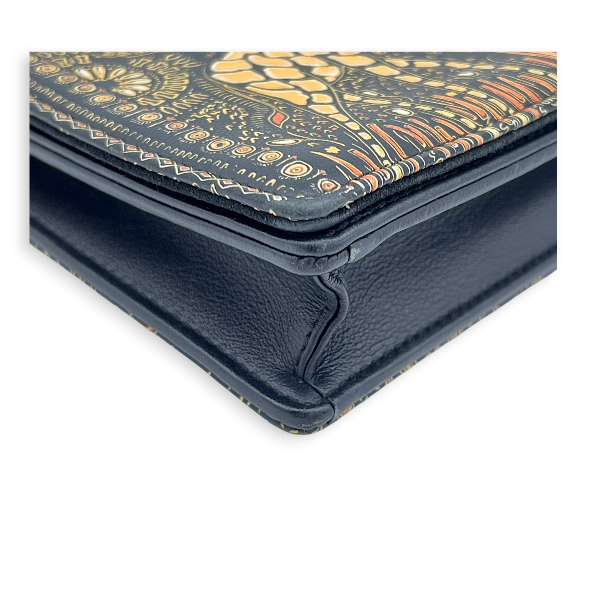 Girrafe CHIURI CRUISE 2020 Wallet On Chain Black in Calfskin, Gold hardware