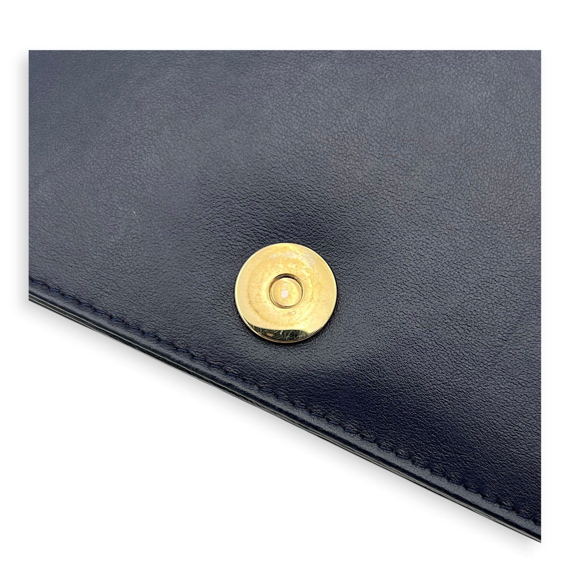 CHIURI CRUISE 2020 MARINE Lion Wallet On Chain Black in Calfskin, Gold hardware