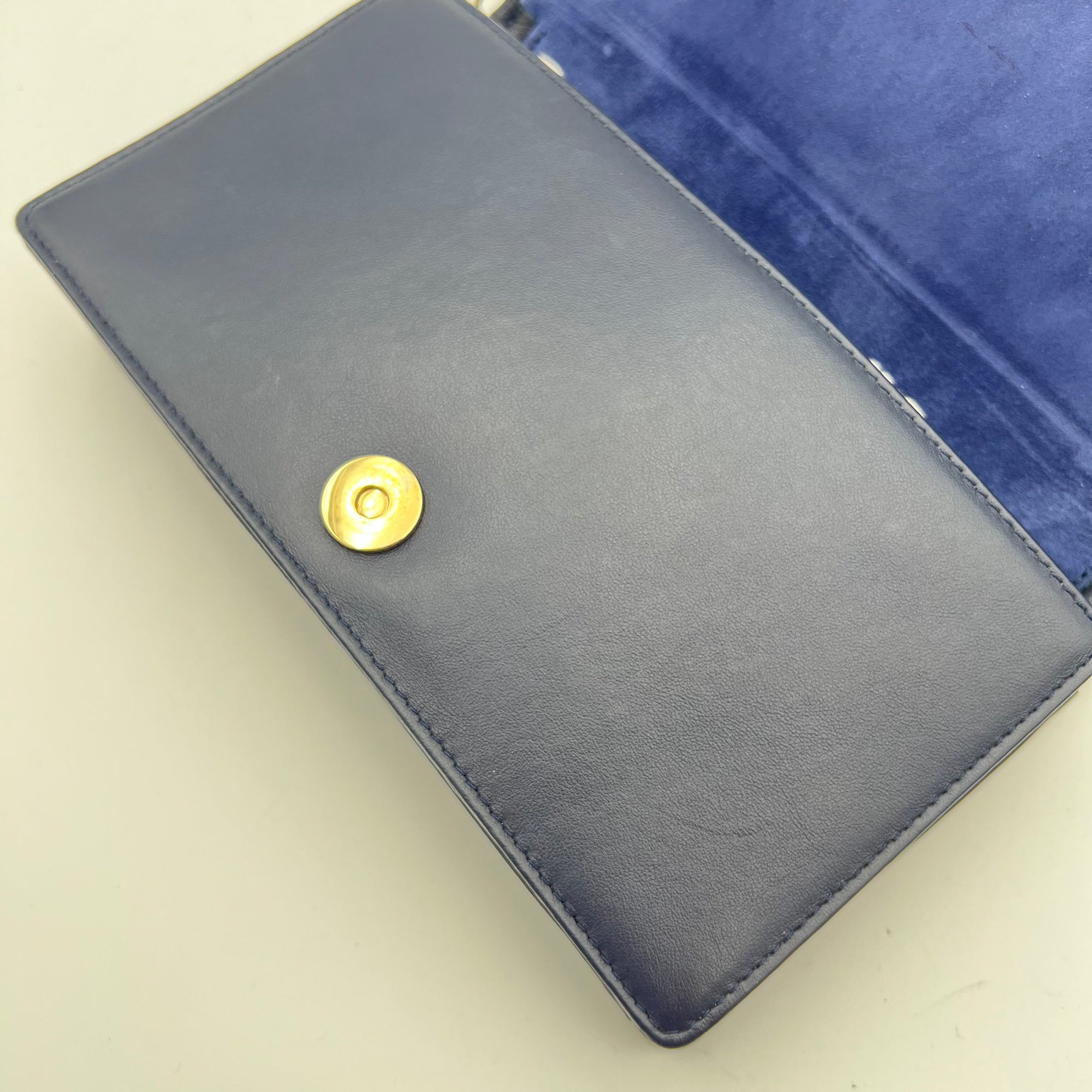 CHIURI CRUISE 2020 MARINE Lion Wallet On Chain Black in Calfskin, Gold hardware